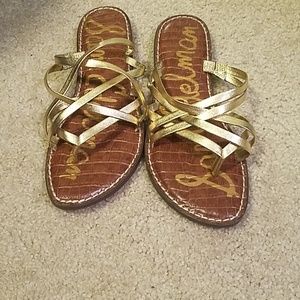 Beautiful strappy gold Sam Edelman sandals.